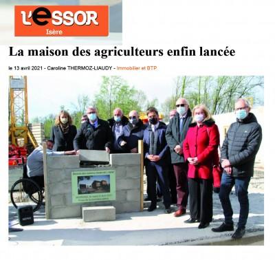 L'essor : Construction de la Maison des Agriculteurs, Moirans (38)